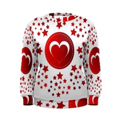 Monogram Heart Pattern Love Red Women s Sweatshirt by Celenk