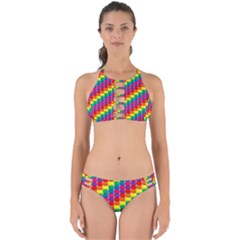 Rainbow 3d Cubes Red Orange Perfectly Cut Out Bikini Set by Celenk