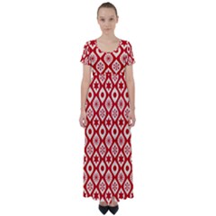 Ornate Christmas Decor Pattern High Waist Short Sleeve Maxi Dress by patternstudio
