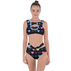 Emo Heart Pattern Bandaged Up Bikini Set  by Bigfootshirtshop