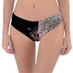 Owl Hiding Peeking Peeping Peek Reversible Classic Bikini Bottoms by Celenk