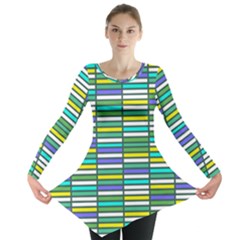 Color Grid 03 Long Sleeve Tunic  by jumpercat
