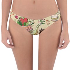 Colored Afternoon Tea Pattern Reversible Hipster Bikini Bottoms by Bigfootshirtshop