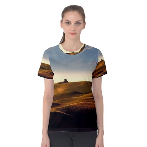 Landscape Mountains Nature Outdoors Women s Cotton Tee by BangZart