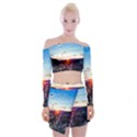 Iceland Landscape Mountains Stream Off Shoulder Top with Mini Skirt Set View1