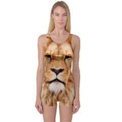 Africa African Animal Cat Close Up One Piece Boyleg Swimsuit by BangZart