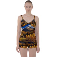 Colorado Fall Autumn Colorful Tie Front Two Piece Tankini by BangZart