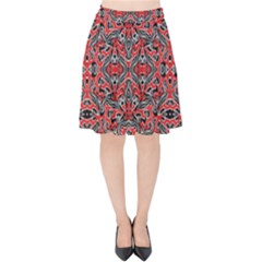 Exotic Intricate Modern Pattern Velvet High Waist Skirt by dflcprints