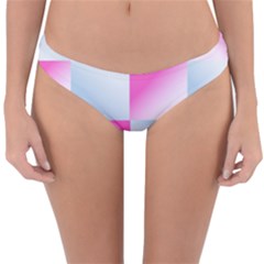 Gradient Blue Pink Geometric Reversible Hipster Bikini Bottoms