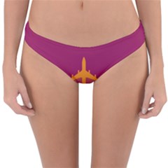 Airplane Jet Yellow Flying Wings Reversible Hipster Bikini Bottoms