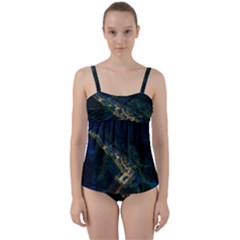 Commercial Street Night View Twist Front Tankini Set by BangZart