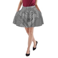 Wolf Forest Animals A-line Pocket Skirt by BangZart