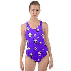 Panda Pattern Cut-out Back One Piece Swimsuit by Valentinaart
