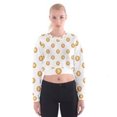 Bitcoin Logo Pattern Cropped Sweatshirt