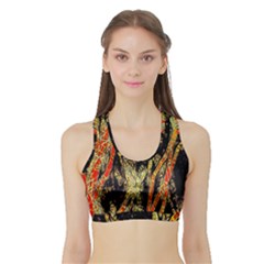 Artistic Effect Fractal Forest Background Sports Bra With Border by Amaryn4rt