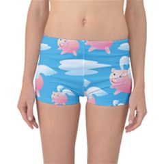 Flying Piggys Pattern Reversible Boyleg Bikini Bottoms by Bigfootshirtshop