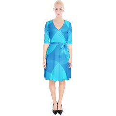 Abstract Blue Wallpaper Wave Wrap Up Cocktail Dress by Celenk