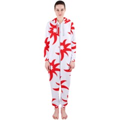 Star Figure Form Pattern Structure Hooded Jumpsuit (ladies)  by Celenk