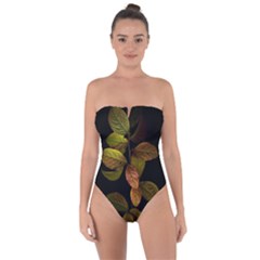 Autumn Leaves Foliage Tie Back One Piece Swimsuit by Celenk