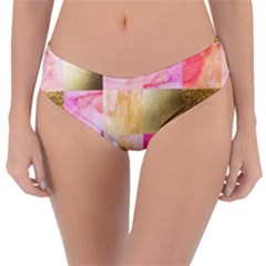 Collage Gold And Pink Reversible Classic Bikini Bottoms by NouveauDesign