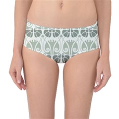 Teal Beige Mid-waist Bikini Bottoms by NouveauDesign