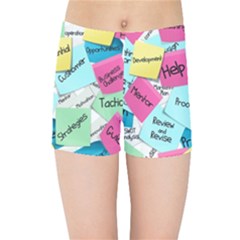 Stickies Post It List Business Kids Sports Shorts by Celenk