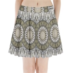 Mandala Sand Color Seamless Tile Pleated Mini Skirt by Celenk
