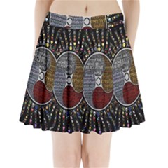 Whole Complete Human Qualities Pleated Mini Skirt by Celenk