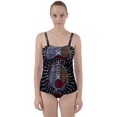 Whole Complete Human Qualities Twist Front Tankini Set by Celenk