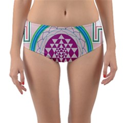 Mandala Design Arts Indian Reversible Mid-waist Bikini Bottoms by Celenk
