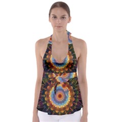 Colorful Prismatic Chromatic Babydoll Tankini Top by Celenk