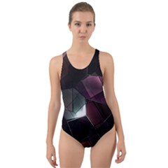Crystals Background Design Luxury Cut-out Back One Piece Swimsuit by Celenk