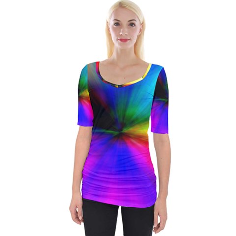 Creativity Abstract Alive Wide Neckline Tee by Celenk