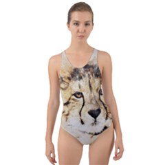 Leopard Animal Art Abstract Cut-out Back One Piece Swimsuit by Celenk