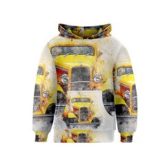 Car Old Art Abstract Kids  Pullover Hoodie by Celenk