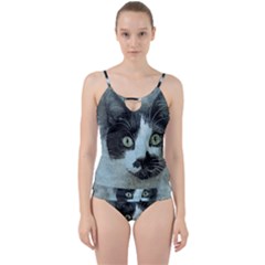 Cat Pet Art Abstract Vintage Cut Out Top Tankini Set by Celenk