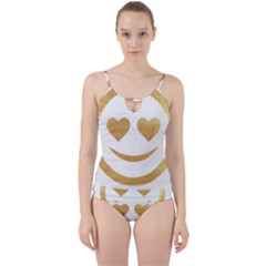 Gold Smiley Face Cut Out Top Tankini Set by NouveauDesign