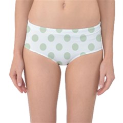Green Dots Modern Pattern Paper Mid-waist Bikini Bottoms by Celenk