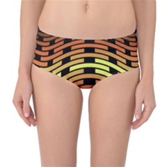 Fractal Orange Texture Waves Mid-waist Bikini Bottoms by Celenk