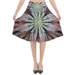 Fractal Floral Fantasy Flower Flared Midi Skirt by Celenk