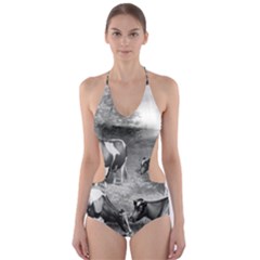 Holstein Fresian Cows Fresian Cows Cut-out One Piece Swimsuit by Celenk