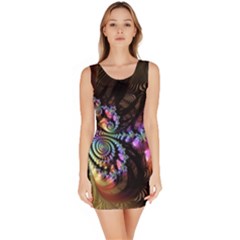 Fractal Colorful Background Bodycon Dress by Celenk