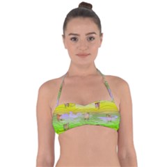 Cows And Clouds In The Green Fields Halter Bandeau Bikini Top by CosmicEsoteric