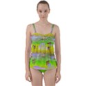 Cows and Clouds in the Green Fields Twist Front Tankini Set View1