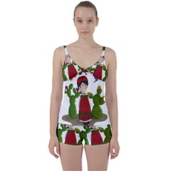 Frida Kahlo Doll Tie Front Two Piece Tankini by Valentinaart