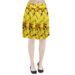 Yellow Banana Fruit Vegetarian Natural Pleated Skirt by Celenk