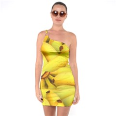 Yellow Banana Fruit Vegetarian Natural One Soulder Bodycon Dress by Celenk