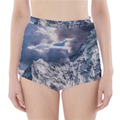 Mountain Snow Winter Landscape High-waisted Bikini Bottoms by Celenk