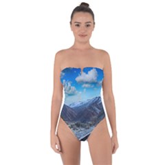 Nature Landscape Mountains Slope Tie Back One Piece Swimsuit by Celenk