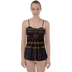Hot As Candles And Fireworks In Warm Flames Babydoll Tankini Set by pepitasart